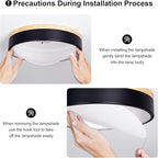 Dimmable Wood LED Ceiling Light Fixture, Black Round Low Profile Flush Mount Ceiling Lighting, Modern 5CCT 2700K-6000K Ceiling Lamp for Living Room Hallway Kitchen Bedroom, 15.8in