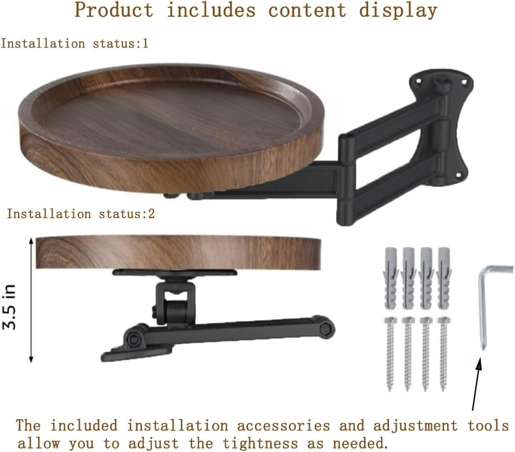 13.78 Inch Retractable Wall-Mounted Folding Table RV Folding Table | With an extendable arm, multi-angle adjustability, and a space-saving design, it makes an excellent gift.