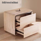 Nightstand Wooden, Bedside Table PU Finish, 2 Drawers Bedside Tables, Side Bed Table with No Installation Required, for Bedroom/Sofa Side Table(Right,Orange_19.68"/50CM)