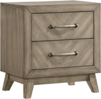Contemporary 2-Drawer Nightstand, Antique Gray,for Small Spaces