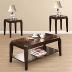 BOWERY HILL 3-Piece Wooden Coffee Table Set in Walnut Finish