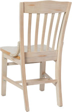 Flash Furniture Hercules School House Back Metal Restaurant Chair - Antique White Wood Seat - Black Frame