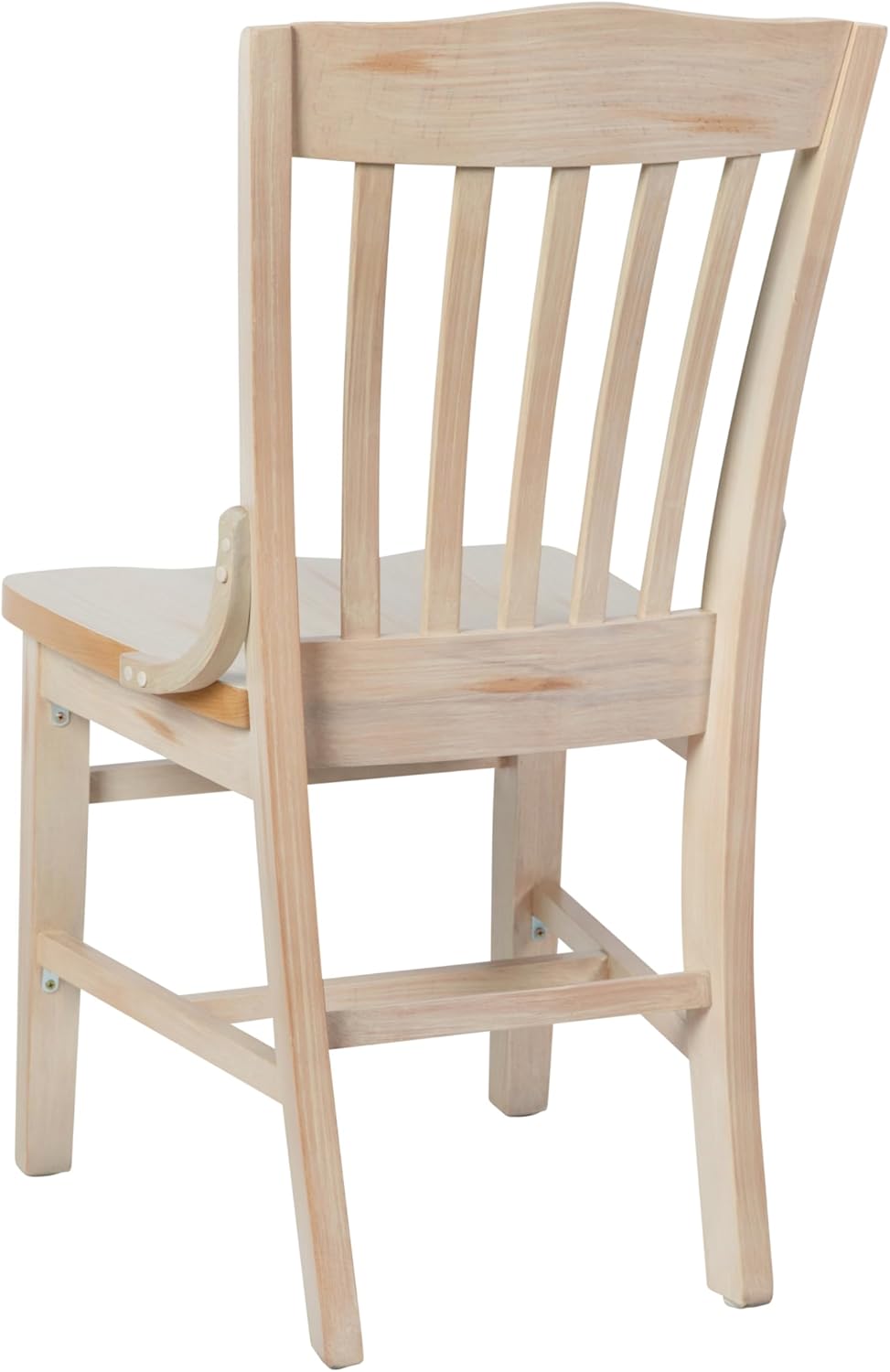 Flash Furniture Hercules School House Back Metal Restaurant Chair - Antique White Wood Seat - Black Frame