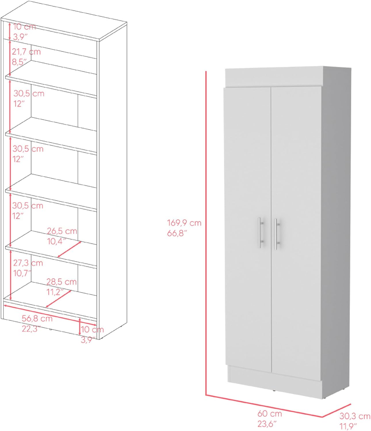 Pantry Cabinet Clinton, Kitchen, White