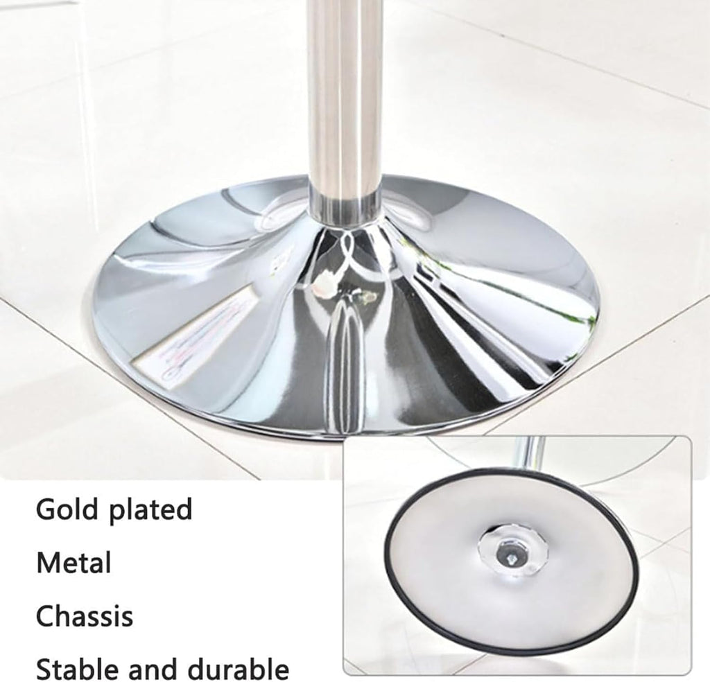 23.4" Round Glass Dining Table, Modern Circular, Sturdy Base and Perfect for 2-4 Seat, Bistro Style for Dining Room, Living Room, Balcony, Cafe