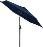 HealSmart 7.5ft Patio Umbrella with Push Button Tilt/Crank, Outdoor Table Market Yard Umbrella, 6 Sturdy Ribs for Garden, Deck, Backyard, Pool