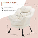 TLSUNNY Lazy Chair, Modern Comfy Lounge Accent Chair, Large Sofa Armchair with a Side Pocket, Leisure Reading Chair for Bedroom, Living Room, Dorm (1) (Beige)