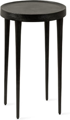 Kate and Laurel Rava Modern Metal Round Side Table, 14 x 14 x 22, Black, Cast Aluminum Accent Table for Use as Indoor Plant Stand or Living Room Decor Piece