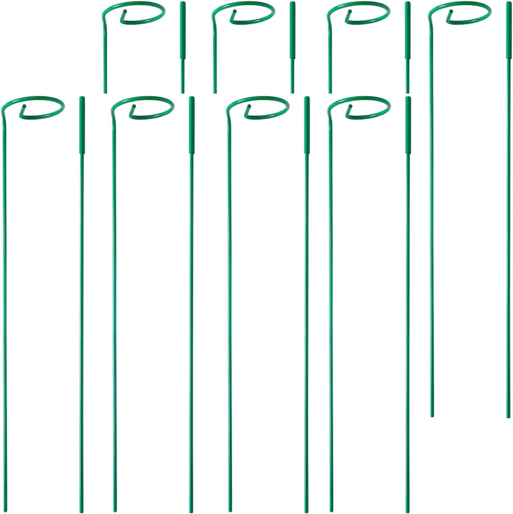 8 Pack Plant Stakes,Plant Support Stakes for Two Sizes(16 or 32 Inches),Plant Stakes for Outdoor Plants,Garden Flower,Tomato(Green)