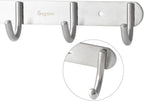 Towel Hook Rack Brushed Nickel - Sagmoc 11-Inch Coat Hook Rail Wall Mounted with 4 Hooks, Durable Wall Hangers for Bedroom, Bathroom, Foyer, Hallway (304 Stainless Steel)