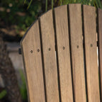 Saiveina Outdoor Acacia Wood Adirondack Barstools, Set of 2, Natural Stained