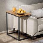 Side Table for Couch, C Shape End Table with Metal Frame, Adjustable Feet Height and Spacious Tabletop Surface Design, Save Valuable Space and Built to Last for Small Space, Bedroom
