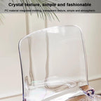 Etlegor Transparent Acrylic Dining Chair, Curved Backrest Kitchen Chairs Ladies Dressing Stool for Kitchen, Dining Room and Home Decor(Clear,2PCS)