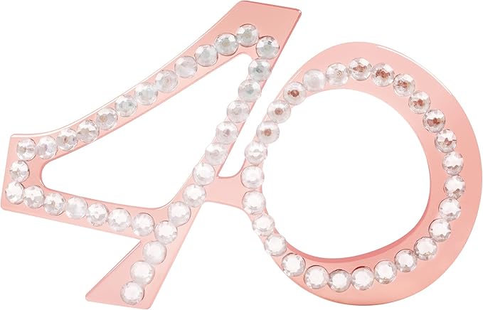 40th Birthday Glasses - 6 Pairs Rose Gold 40 Years Old Glasses with Rhinestones Frame, Funny Plastic Costume Photo Booth Props for 40th Anniversary Party Decorations
