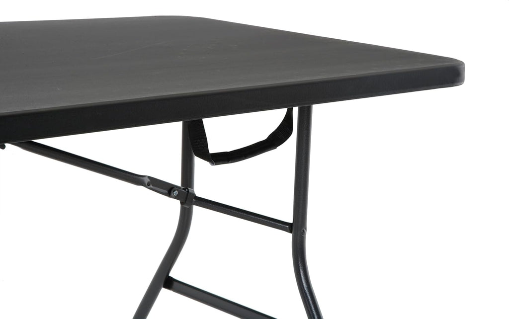COSCO 6 ft. Fold-in-Half Banquet Table w/Handle, Black