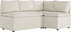 CHITA Breakfast Nook Bench with Storage, Upholstered Dining Bench with Back, Corner Kitchen & Dining Banquette Seating Nook, Dining Settee, L Shaped 4 Seats, Fabric in Linen