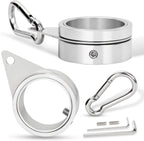 1.5" Flag Pole Rings, 2 Pcs Aluminum Alloy Spinning Flag Pole Ring Clips Swivels, 360° Rotating Anti Wrap Flagpole Ring Hardware with Stainless Steel Carabiners for 1.26-1.5" Diameter
