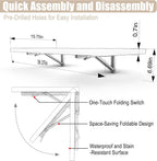 Wall Mounted Folding Table 40"x 16" with Removable Heavy-Duty Brackets Support Up to 200 Pounds Folding Desk for Small Space Home Laundry Room Office Rv Suitable for Solid Wall (Grey Marble Pattern)