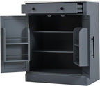 Kitchen Pantry with Drawer, Kitchen Storage Cabinet with 2 Doors 2 Adjustable Shelves for Kitchen, Living Room and Dining Room (Gray,2)