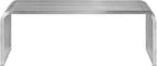 Modway Pipe Contemporary Modern Stainless Steel Metal Bench, 47"