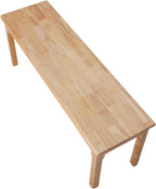 100% Solid Oak Wood Dining Bench Entryway Bench Midcentury End of Bed Bench, Outdoor Bench,Rustic Home Décor Furniture Natural Wooden Slab Bench for Bedroom Household Dining Table (Natural)