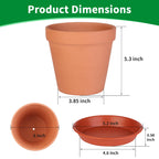 Tuqaumu 6 Pack 6 Inch Terracotta & Clay Pots with Saucer for Plants, Large Terra Cotta Plant Pot with Drainage Hole, Flowerpot for Indoor Outdoor Plants, Crafts, Wedding Favor