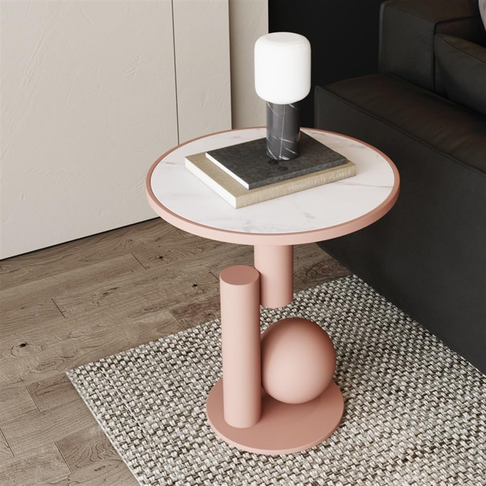 Side Table Round, Modern Accent End Table, Small Drink Table for Small Spaces, Gold