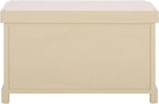 SAFAVIEH Furniture - Freddy 2-Basket Storage Bench - Sand - Solid Wood - Coastal Basket Storage Design - Ideal for Entryway, Living Room, Hallway, 18" Seat Height - Fully Assembled (AMH5736J)