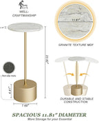 Drink Table Pedestal, Round Side Table, Drink Tables for Small Spaces, Pedestal End Table, Small Pedestal Table (Gold)