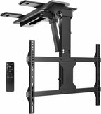 VIVO Black Electric Ceiling TV Mount for 37 to 70 in Screens, MOUNT-E-FD75C | Large Motorized Flip Down TV Mount, Pitched Roof VESA Mount, Heavy Duty Steel, App and Voice Control, Holds 99 lbs