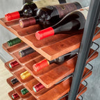 Wine Enthusiast Vino Galerie Leaning Ladder Wine Rack – 37-Bottle Wall Mounted Wine Storage Display – Mango Wood & Metal Bar Cabinet Wine Shelf – Modern Kitchen Dining Room Decor Organizer Furniture