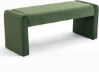 Velvet Entryway Bench End of Bed Bench Upholstered Modern Window Bench Comfy Ottoman for Dining Room/Bedroom/Living Room/Hallway/Indoor (Olive Green)