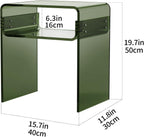 Clear Acrylic End Table 2-Tier Bedside Nightstand for Living Room Bedroom (1, Green Double)