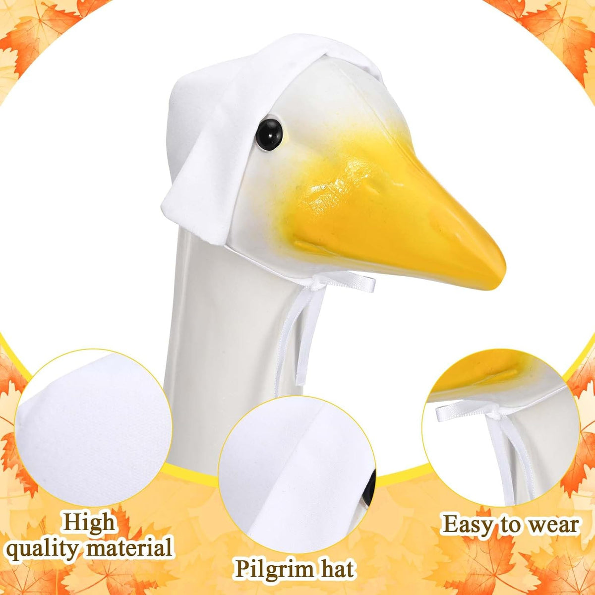 Pilgrim Porch Goose Outfits Fall Lawn Porch Goose Clothes, Fits 23" Cement Plastic Goose Statue for Autumn Thanksgiving Outdoor Garden Yard Patio Statue Art Decor
