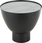 Deco 79 Metal Geometric Side End Accent Table End Table with Glass Tabletop and Elevated Base, Side Table 22" x 22" x 19", Black