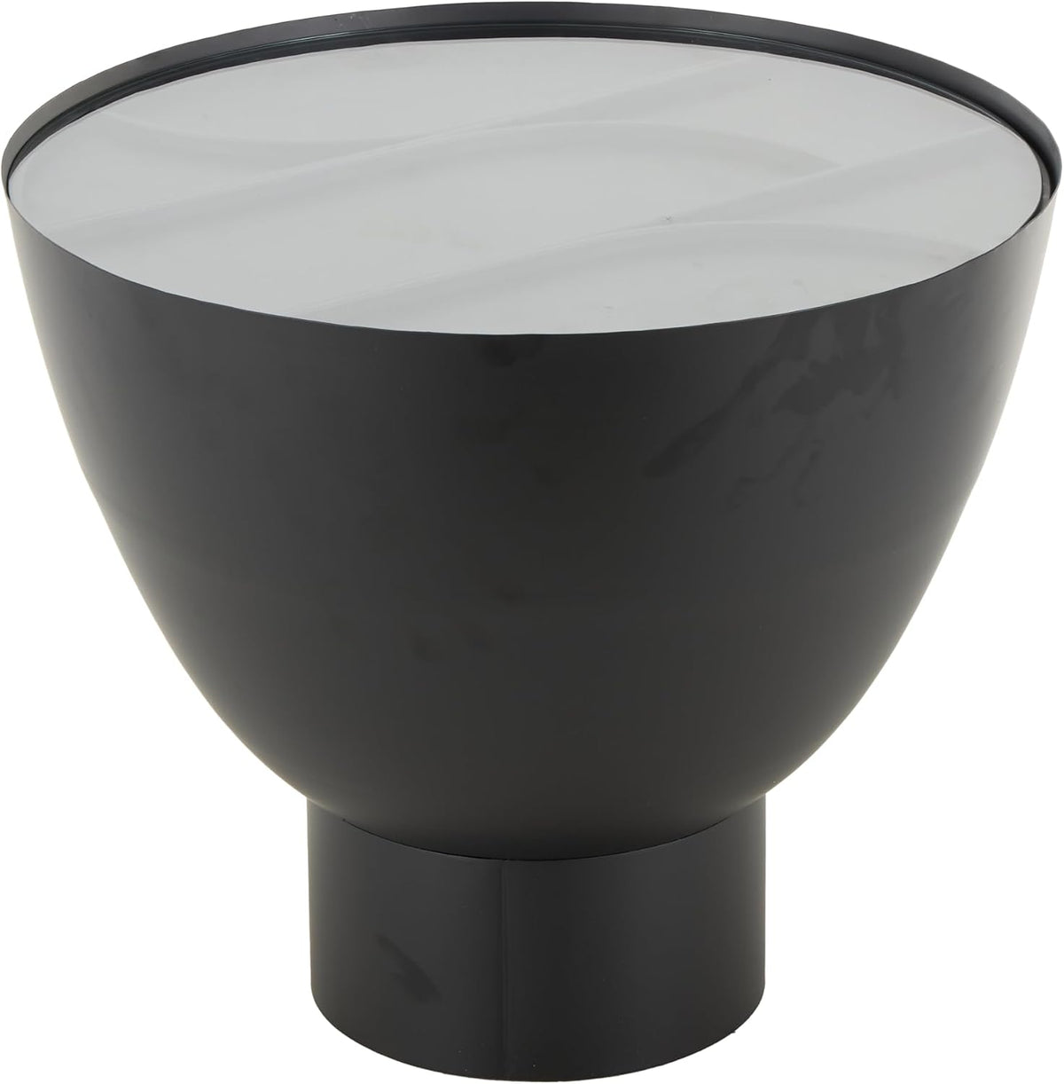 Deco 79 Metal Geometric Side End Accent Table End Table with Glass Tabletop and Elevated Base, Side Table 22" x 22" x 19", Black