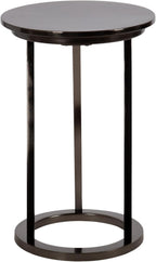 Kate and Laurel Aja Modern Metal Round Side Table; 15 x 15 x 23; Gray Gunmetal; Decorative Geometric End Table with Unique Slanted Legs for Use as Bedroom Nightstand or Living Room Indoor Plant Stand