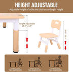 UNICOO Kids Table and Chairs, Height Adjustable Toddler Table and Chair Set with 4 Chairs, Graffiti Desktop, Classroom/Daycare/Home, Children Multi-Activity Table for Ages 2-8