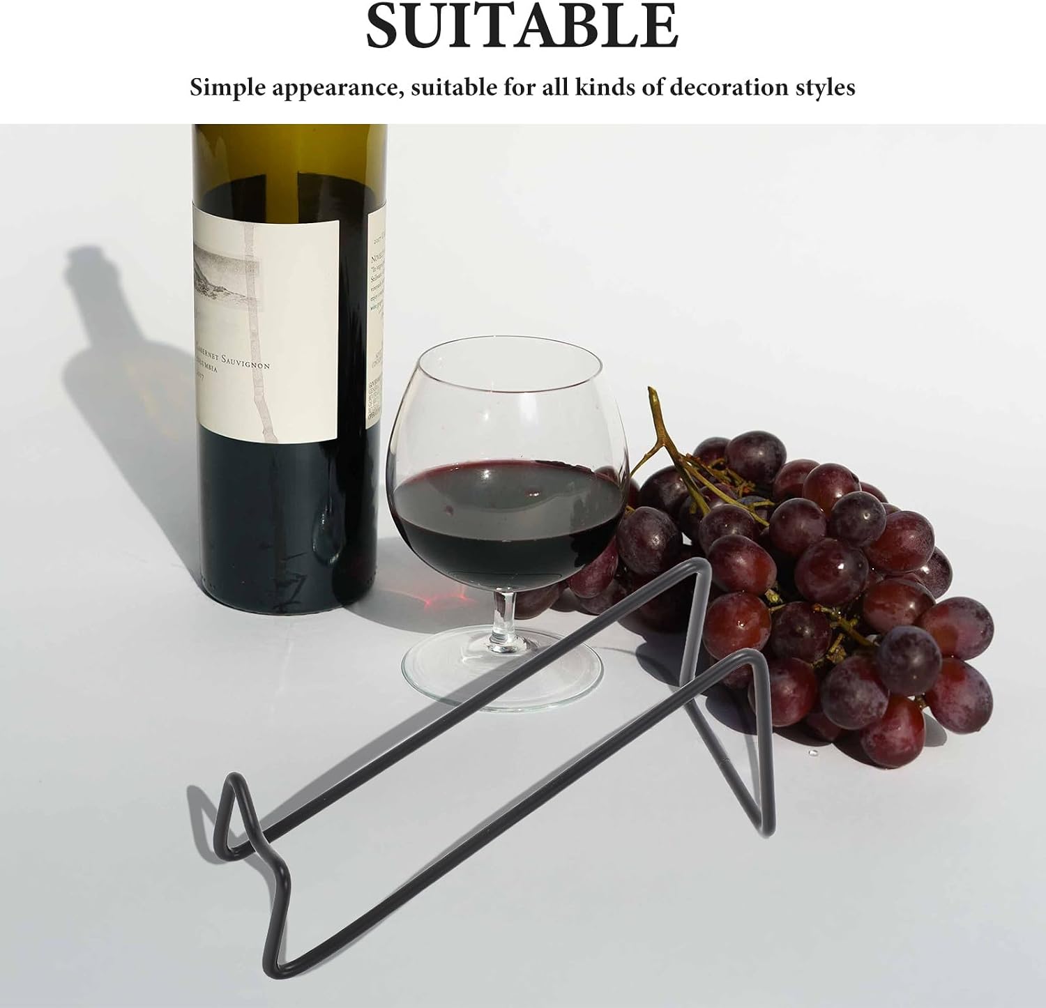 PRETYZOOM Wine Bottle Holder for Table Single Wine Shelf Iron Bottle Shelf with Geometric Design Countertop Rack for Kitchen Bar Display and Organization 7.08 X 3.34 X 1.96 in