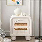 Nightstand, Night Stand, Bedside Table W/2 Wooden Drawers Modern Night Stand W/Spherical Cabinet Feet