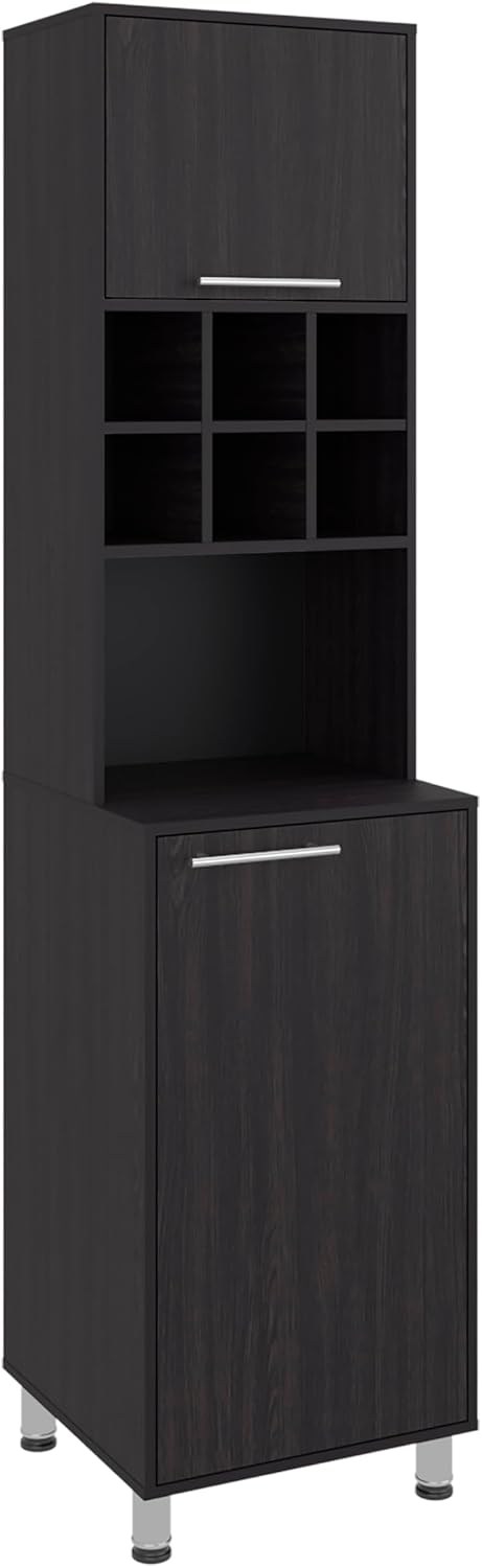 Attica Tall Kitchen Pantry Cabinet, 80.3" High Freestanding Double Door Storage Cabinet with 6 Cubbies and 4 Shelves, Modern Large Kitchen Storage Cabinet for Kitchen and Dining Room, Dark Brown