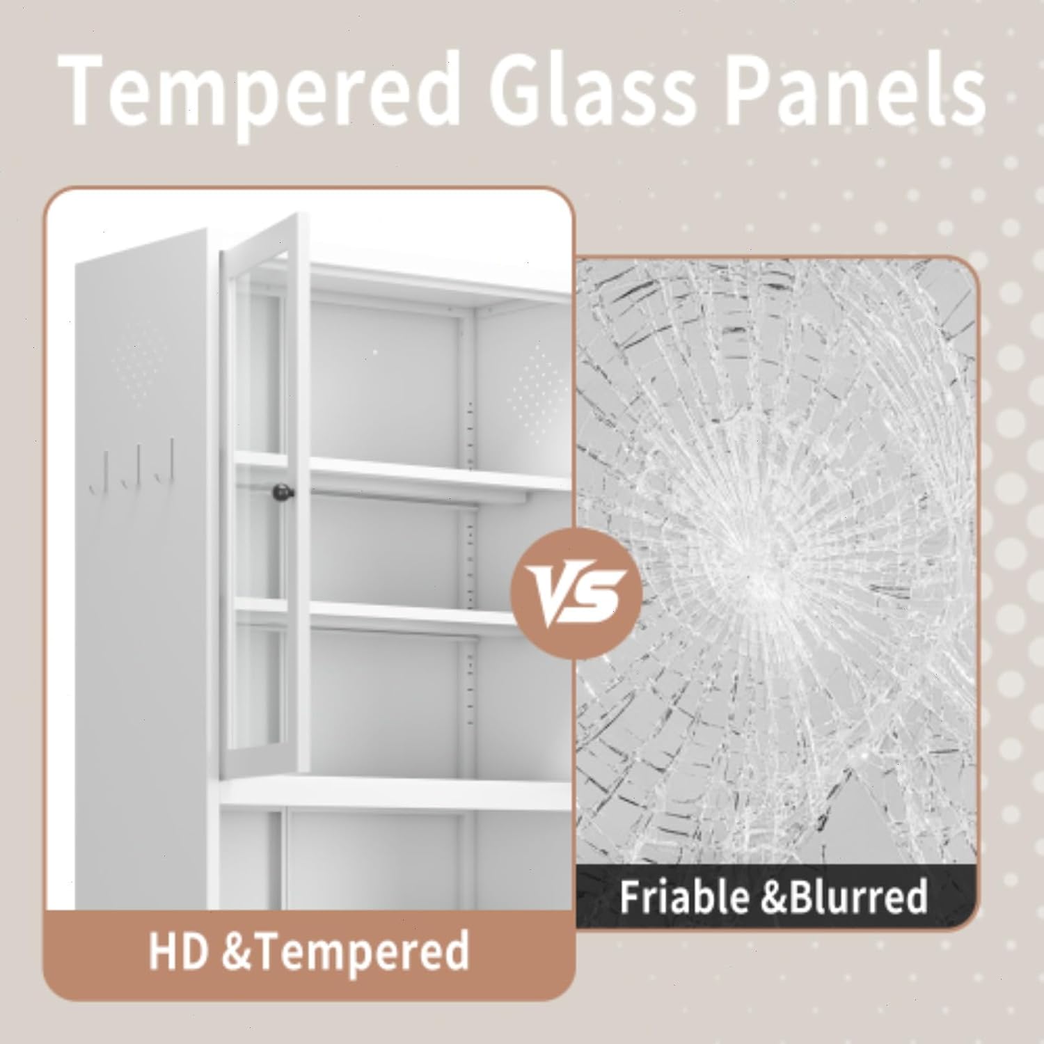 Kitchen Pantry Cabinet,72" White Pantry Storage Cabinet with Adjustable Shelves and Glass Doors,Freestanding Cupboard,Metal Pantry Cabinets with Handle for Living Room Kitchen Assembly Required