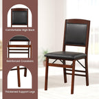 KOTEK Folding Dining Chairs Set of 2, Wooden Kitchen Chairs with Padded Seat & Backrest, Foldable Armless Side Chairs for Dining Room, Living Room