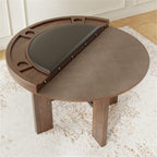 Pemberly Row 2-in-1 Game & Dining Table, 48-Inch Round Table with Flip-Top, Faux Leather Game Surface, Multi-Purpose Home Table, 30" Hx48 Wx48 D