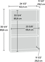 Sauder Beginnings 3-Shelf Bookcase, Bookshelf with Adjustable Storage Shelves, in Brook Cherry finish