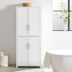 Maykoosh Tall Pantry Cabinet - White Kitchen Storage - Adjustable Shelves - 28" Wide