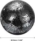 uxcell 4" Decorative Balls, 3 Pcs Mosaic Glass Balls, Decorative Table Sphere Orbs, Centerpiece Balls for Decorating Bowls Vase Tables Wedding Party, Black