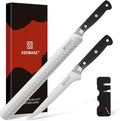 KEEMAKE BBQ Carving Knife Set, Brisket Knife and Boning Knife for Meat Cutting, High Carbon Stainless Steel Sharp Knives Set for Kitchen, Carving Knives for Roast Meat Ham Turkey