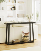 Masupu Console Table with Storage, Sofa Table with Shelf, Narrow Entryway Table for Hallway, Behind The Couch, Living Room, Foyer, Black