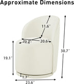 Swivel Barrel Dining Chairs, Upholstered Modern Accent Chair for Living Room, Bedroom, Makeup Vanity, Dining Room, Kitchen (Swivel Fabric Cream White, Set of 6)